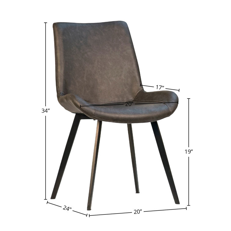 Banon Brown Faux Leather Upholstered Dining Chairs with Metal Legs