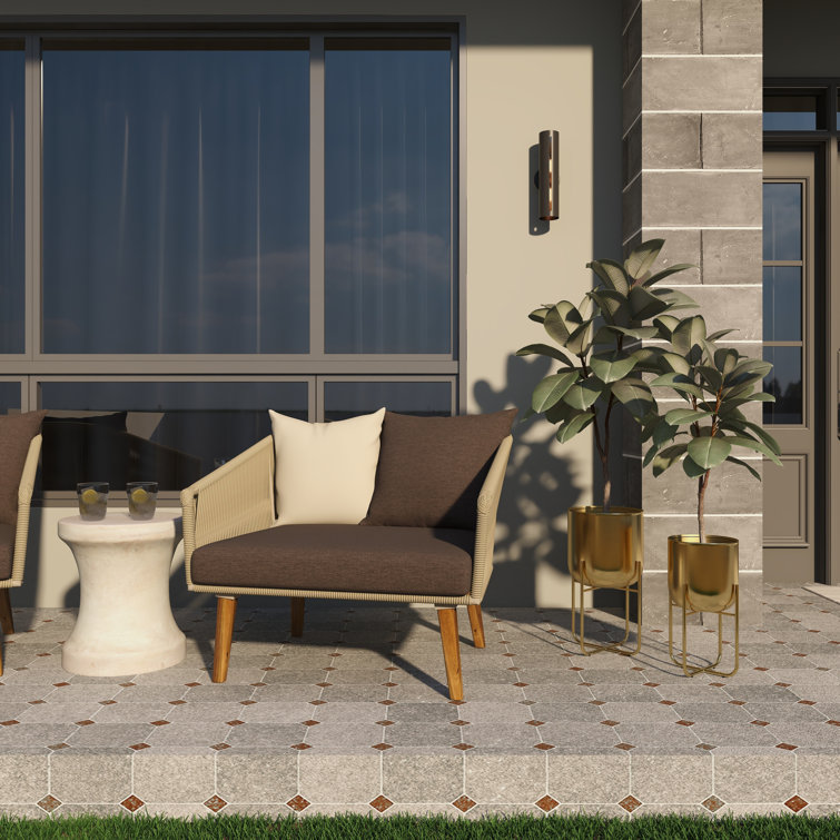 Nickson 2-Piece Gold Iron Indoor/Outdoor Planter Set
