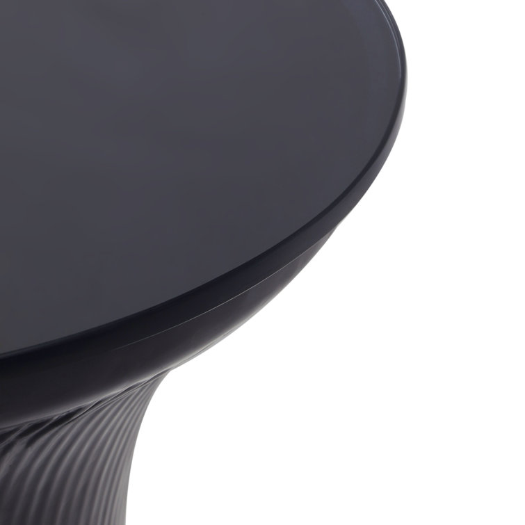 Midnight Blue Glass Round Contemporary Side Table
