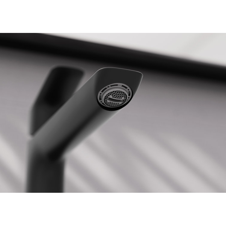 Matte Black Single-Hole Bathroom Faucet with Ergonomic Handle