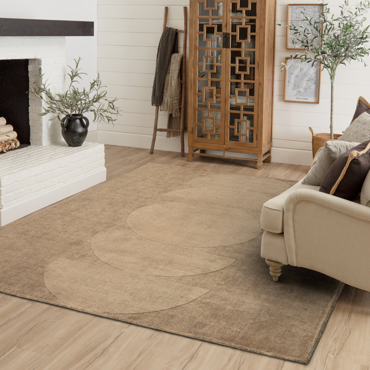 Handmade Barley Wool and Viscose Geometric Area Rug