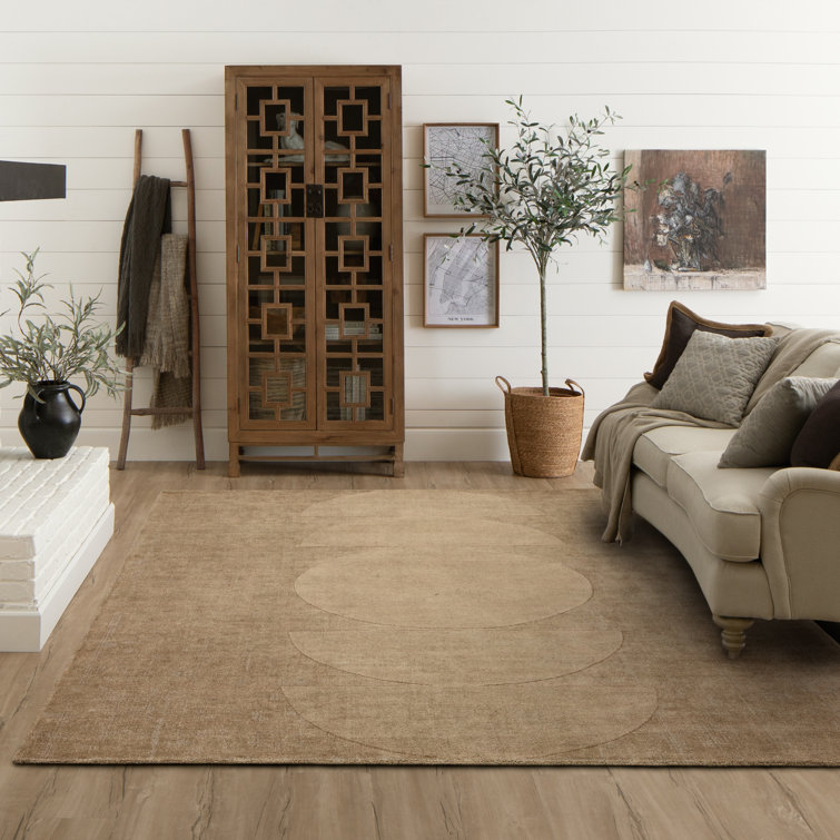 Handmade Barley Wool and Viscose Geometric Area Rug