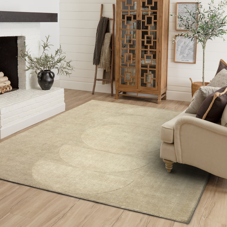 Luna Cream 4' x 6' Geometric Wool Area Rug