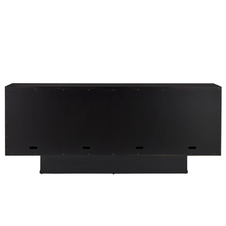 Memphis Natural and Espresso Wood Sideboard with Brass Accents