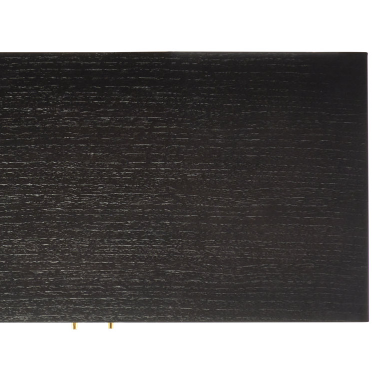 Memphis Natural and Espresso Wood Sideboard with Brass Accents