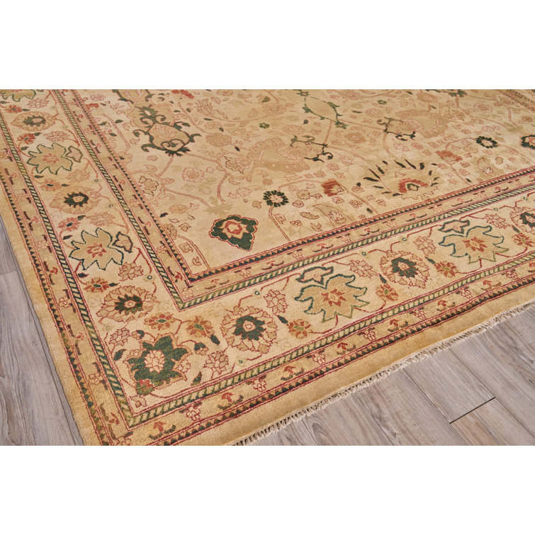 Handmade Red Wool 11'10" x 14'3" Rectangular Area Rug