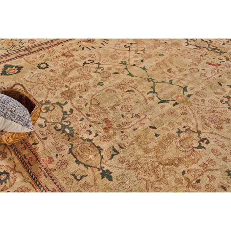 Handmade Red Wool 11'10" x 14'3" Rectangular Area Rug