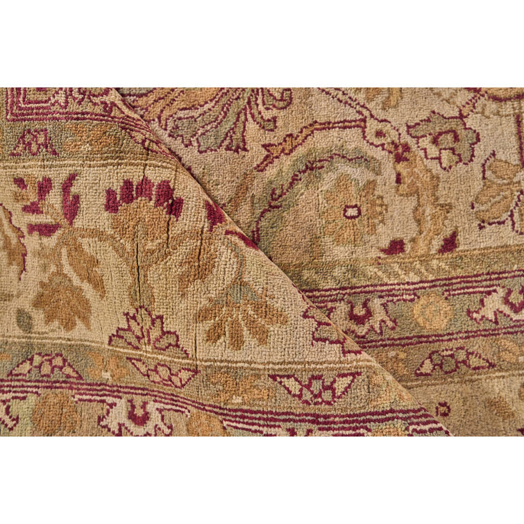 Hand-Knotted Floral Wool Rectangular Area Rug, 11' x 19'4"