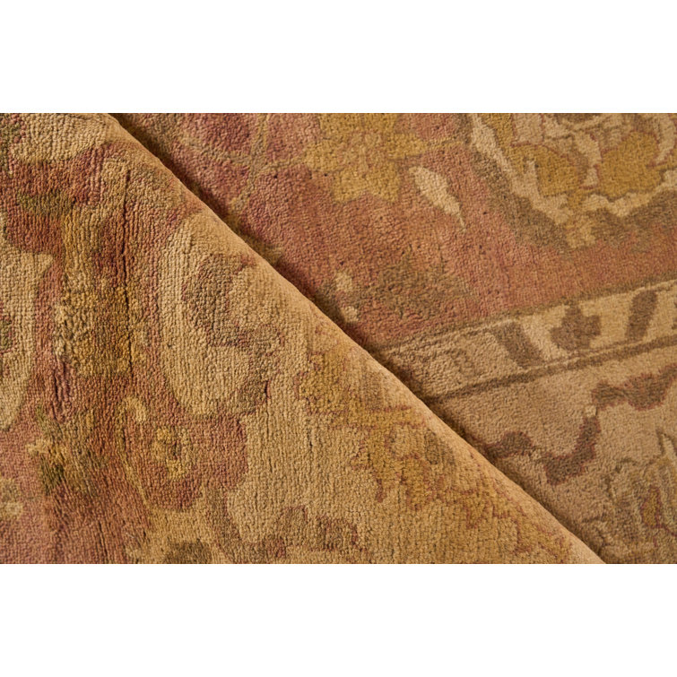 Hand-Knotted Floral Wool Rectangular Area Rug, 12'3" x 15'6"