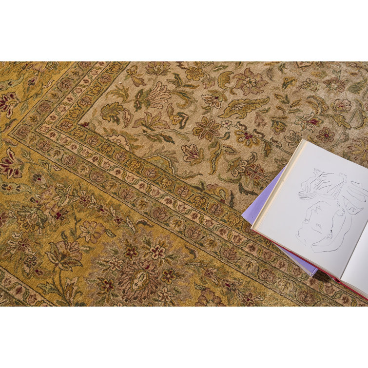 Hand-Knotted Floral Wool Rectangular Area Rug 15'1" x 20'7"
