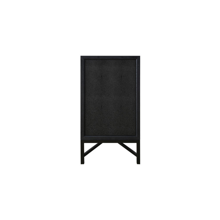 Meera 76" Black Oak Sideboard with Brass Accents