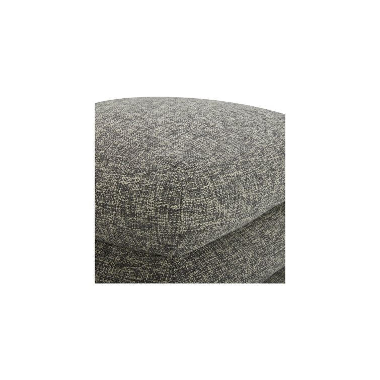 Donia Stone Tweed Upholstered Solid Wood Accent Stool