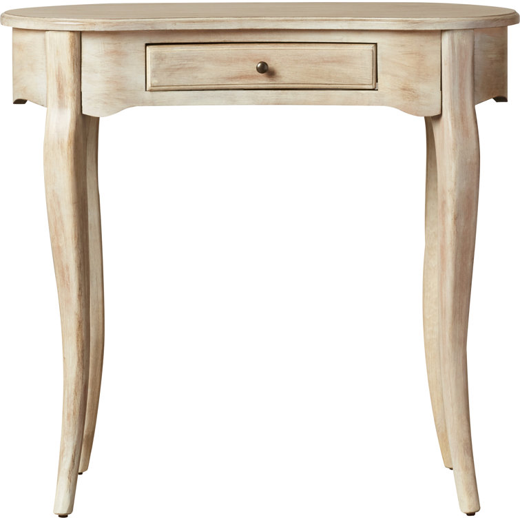 Crescent Driftwood 32'' Elegant Writing Desk with Antique Brass Drawer
