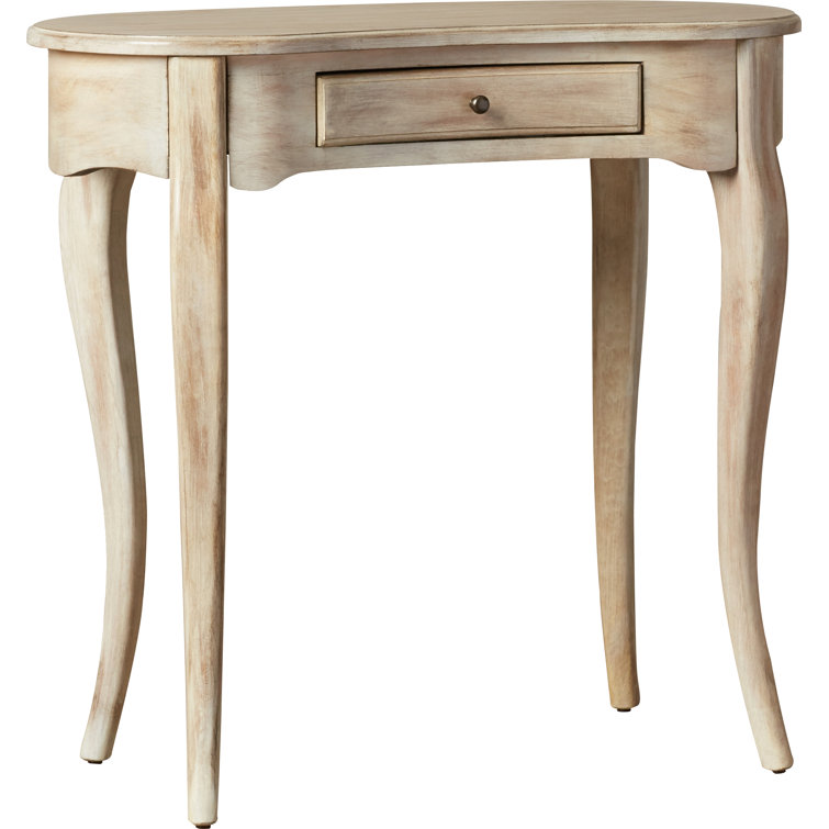 Crescent Driftwood 32'' Elegant Writing Desk with Antique Brass Drawer