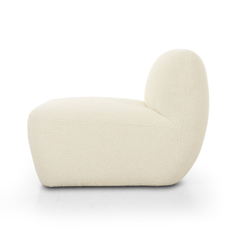 Rosoff Cream Basketweave Armless Accent Chair