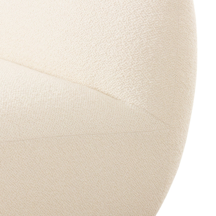 Rosoff Cream Basketweave Armless Accent Chair