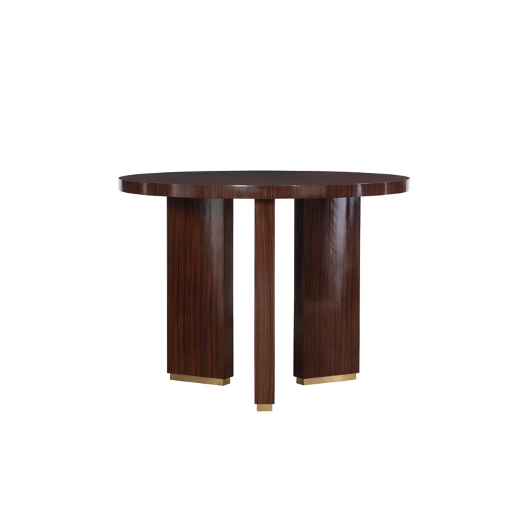 Malachi Rosewood and Brass Round Cocktail Table
