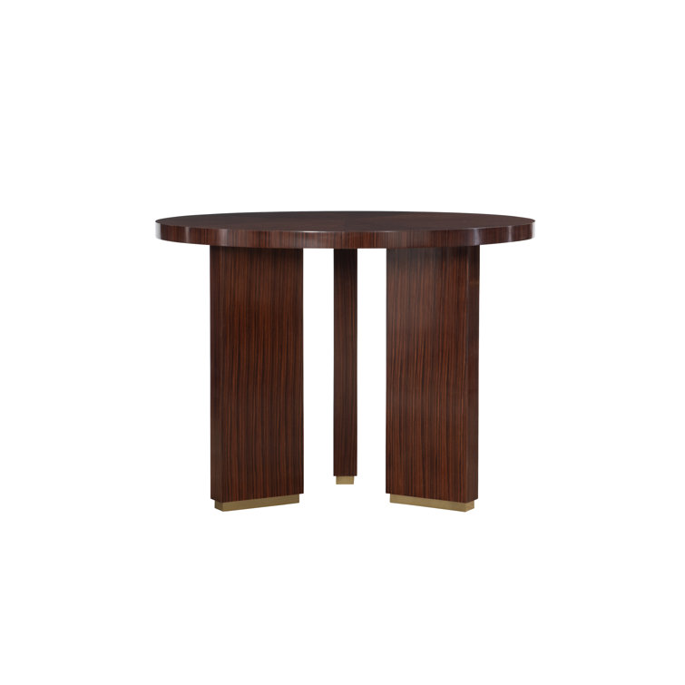 Malachi Rosewood and Brass Round Cocktail Table