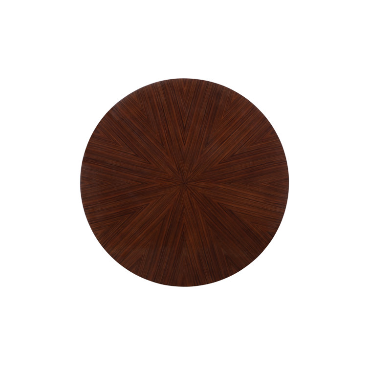 Malachi Rosewood and Brass Round Cocktail Table