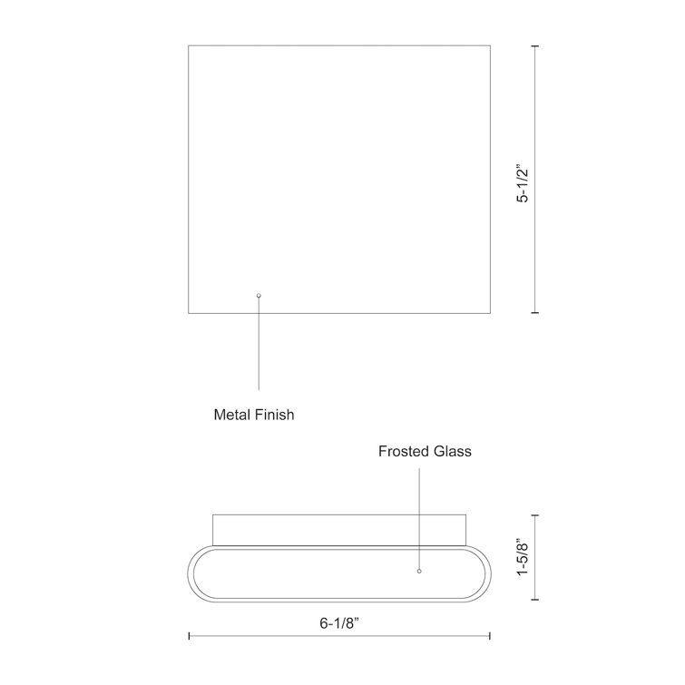 Sleek Brushed Nickel LED Wall Sconce 5.5" H x 6.13" W