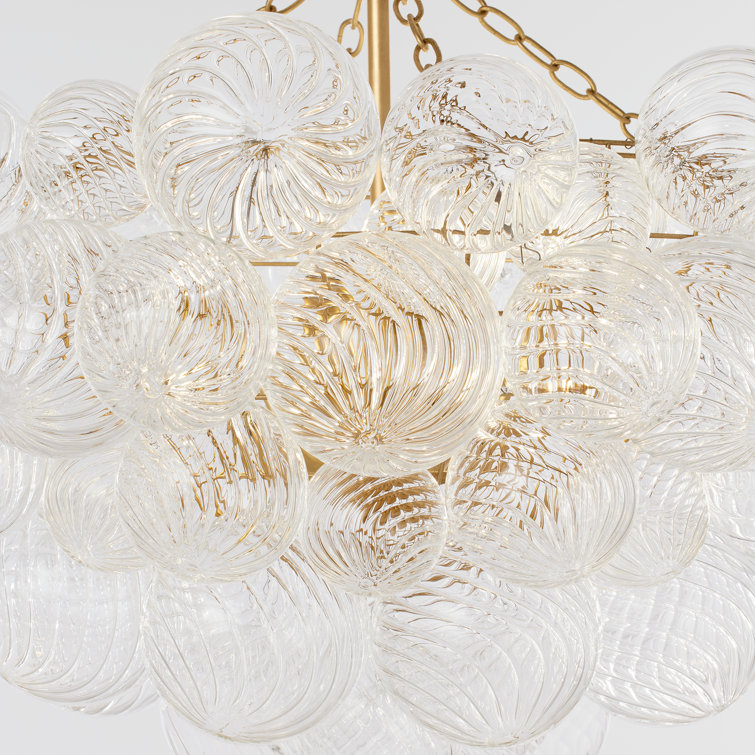 Talia Gilded 24" Swirled Glass 8-Light Chandelier