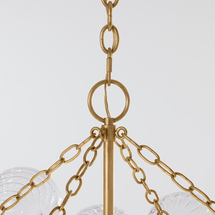 Talia Gilded 24" Swirled Glass 8-Light Chandelier