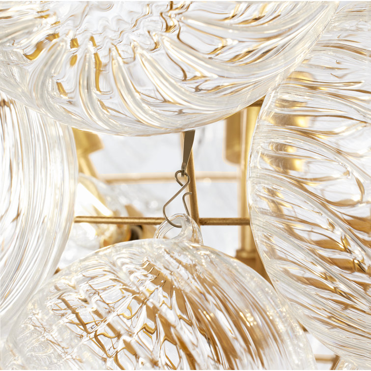 Talia Gilded 24" Swirled Glass 8-Light Chandelier