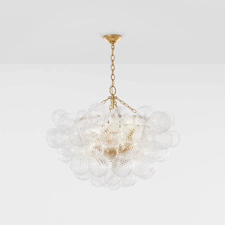 Talia Gilded 24" Swirled Glass 8-Light Chandelier