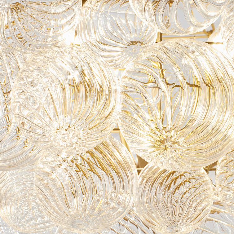 Talia Gilded 24" Swirled Glass 8-Light Chandelier