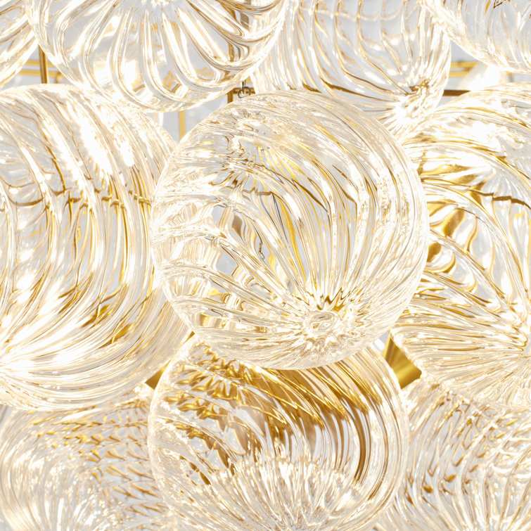 Talia Gilded 24" Swirled Glass 8-Light Chandelier