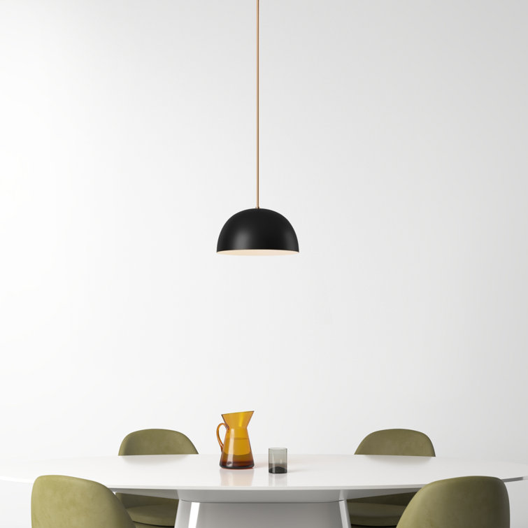 Black and Brass Dome Metal Pendant Light