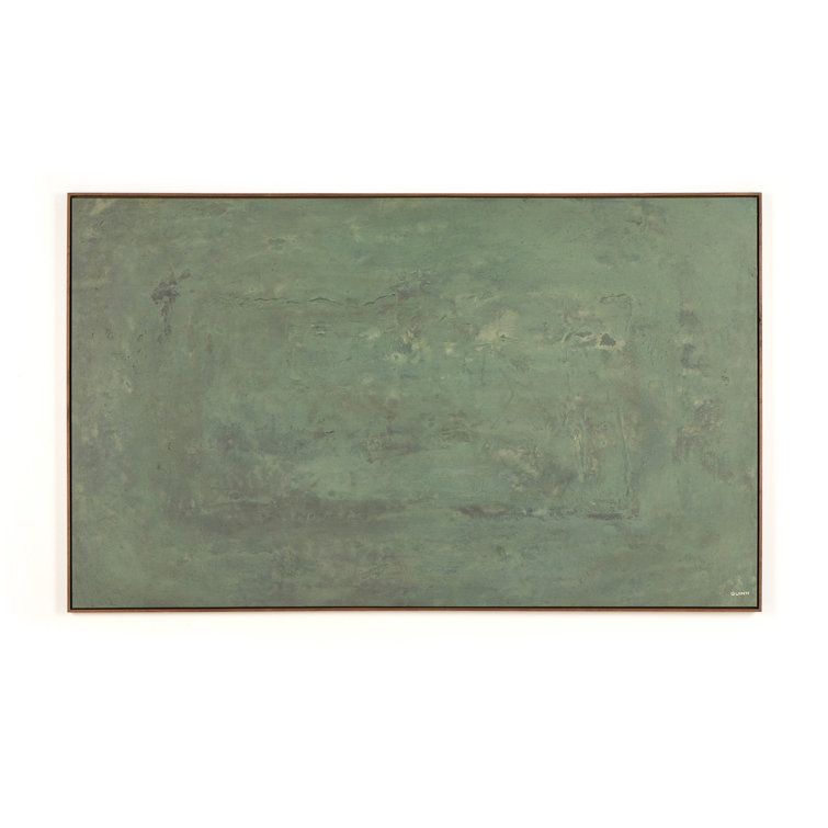Rustic Walnut and Matte Canvas Abstract Wall Art