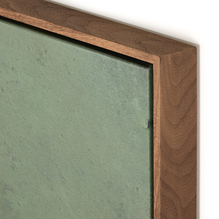 Rustic Walnut and Matte Canvas Abstract Wall Art