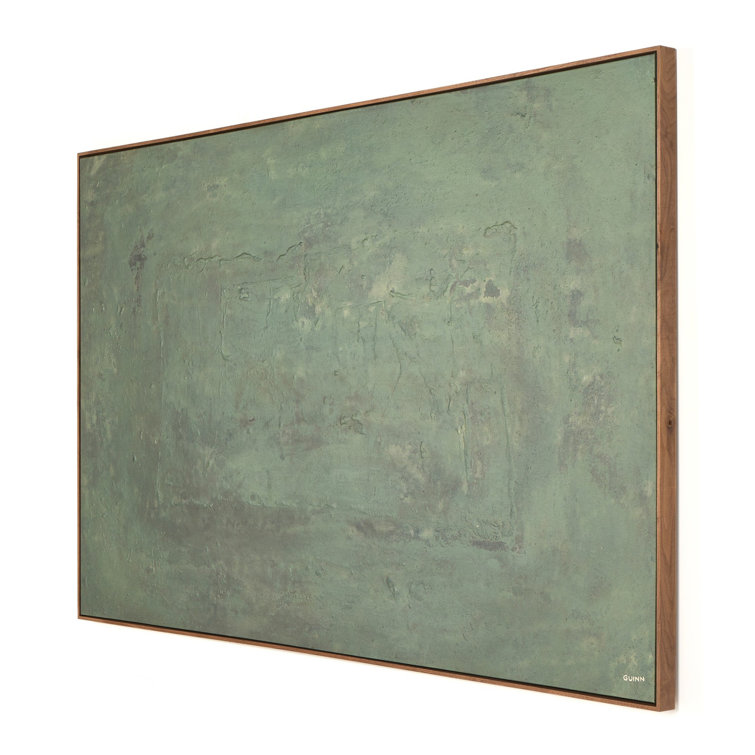 Rustic Walnut and Matte Canvas Abstract Wall Art