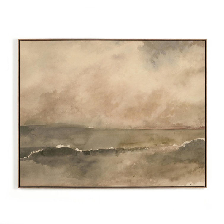 Aileen Fitzgerald Coastal Landscape Beige Canvas Painting