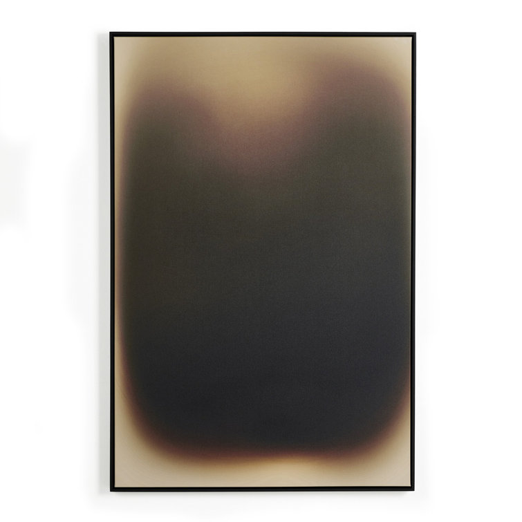 Black Ombre Hand-Painted Canvas with Solid Wood Frame
