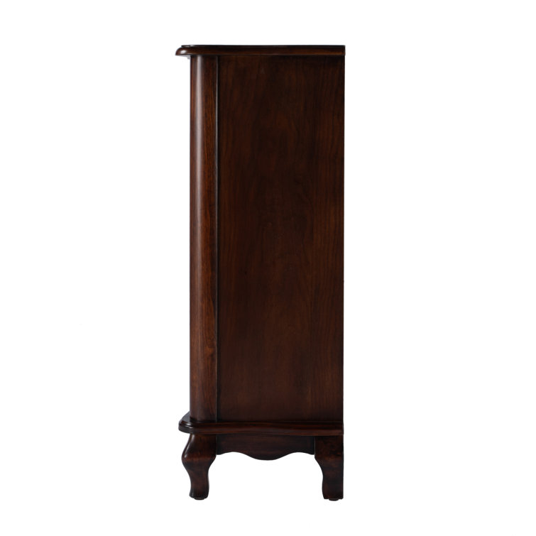 Cherry Poplar Hardwood Accent Cabinet with Antique Brass Hardware