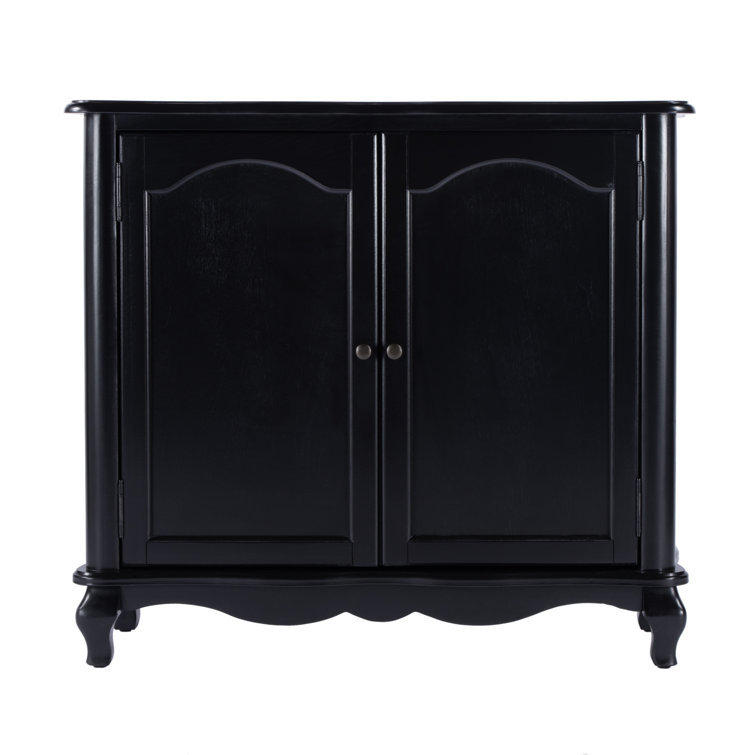 Black Traditional Accent Cabinet with Adjustable Shelving