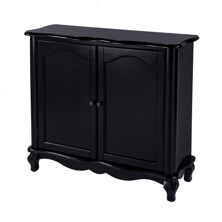 Black Traditional Accent Cabinet with Adjustable Shelving