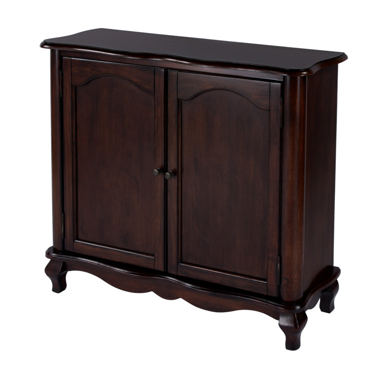 Cherry Poplar Hardwood Accent Cabinet with Antique Brass Hardware