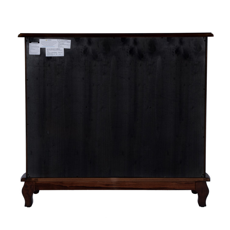 Cherry Poplar Hardwood Accent Cabinet with Antique Brass Hardware