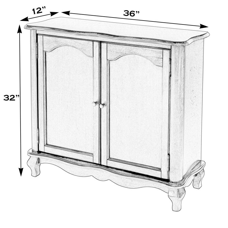 Cherry Poplar Hardwood Accent Cabinet with Antique Brass Hardware
