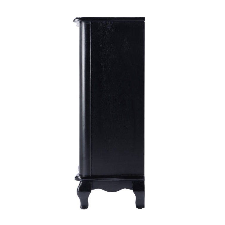 Black Traditional Accent Cabinet with Adjustable Shelving