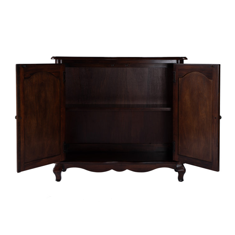 Cherry Poplar Hardwood Accent Cabinet with Antique Brass Hardware