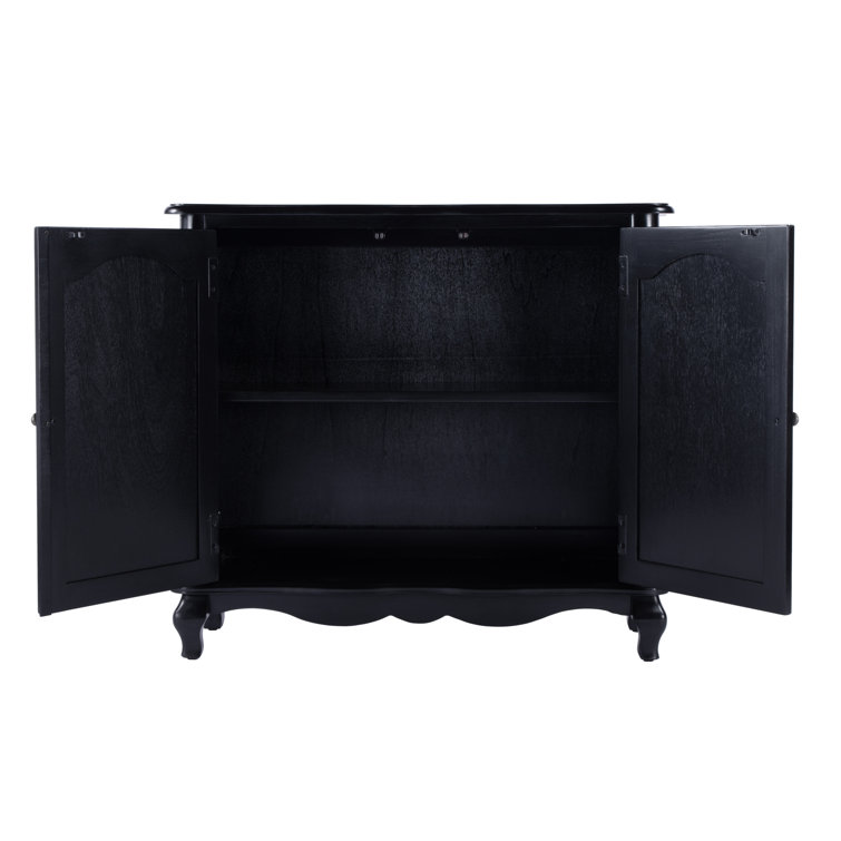 Black Traditional Accent Cabinet with Adjustable Shelving