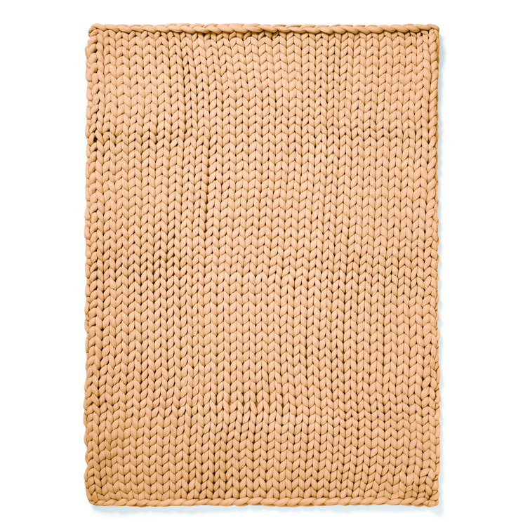 Camel Knitted Wool Baby Throw Blanket 50" x 40"