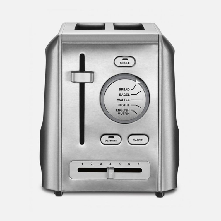 Stainless Steel 2-Slice Toaster with Wide Slot and Crumb Tray