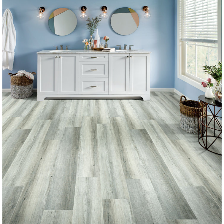 London Fog Light Gray Waterproof Vinyl Plank Flooring