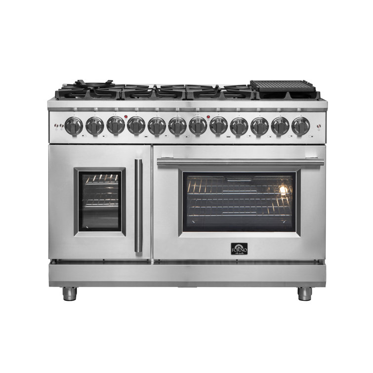 Massimo 48-inch Stainless Steel Dual Fuel Range with 8 Burners