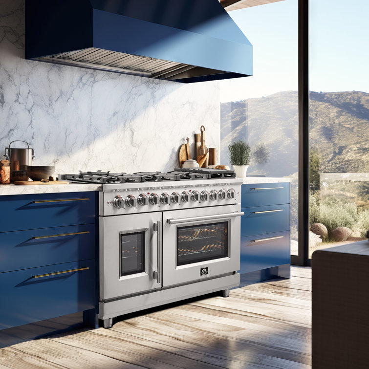 Massimo 48-inch Stainless Steel Dual Fuel Range with 8 Burners